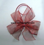 Woven ribbon bow tie with stretch loop