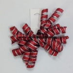 Metallic woven ribbon curly bow
