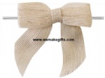 Jute ribbon bow tie with twist cord