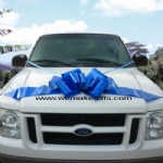 Decorative car bow with suction cup